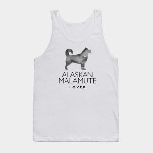 Alaskan Malamute Dog Lover Gift - Ink Effect Silhouette Tank Top